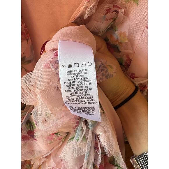 Dress the population Giovanni ruffled Maxi dress blush multi XXL - Picture 12 of 13